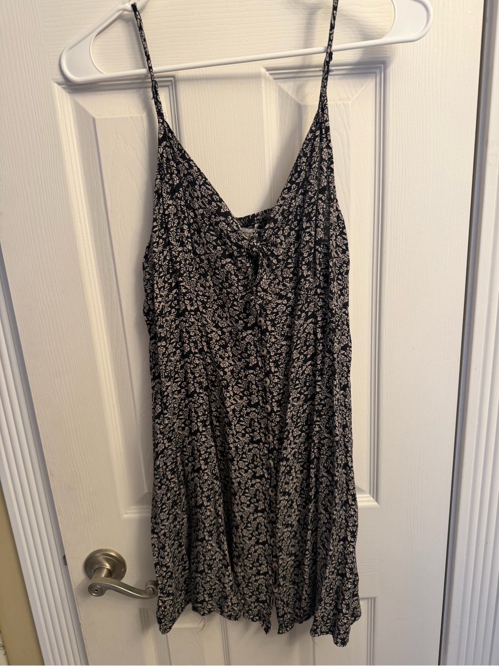 American Eagle Outfitters Black Floral Slip Mini Dress